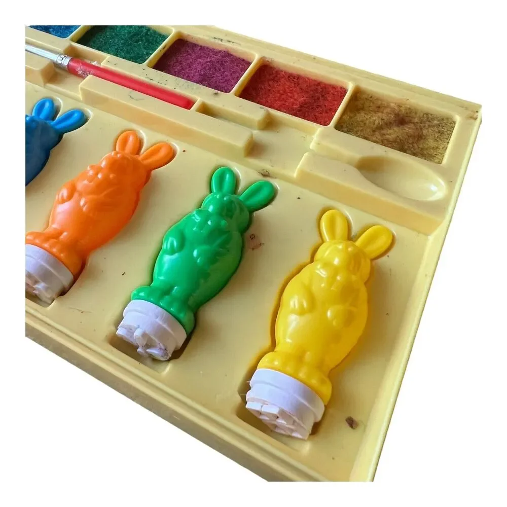 VTG Dudleys 1996 Press and Print Easter Decorating Kit Retro Fun Stamp Paint